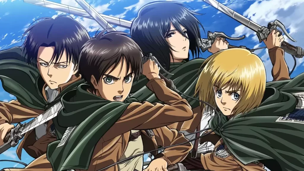 Attack On Titan characters Eren Jaeger Levi Ackerman Mikasa Ackerman Armin Arlert