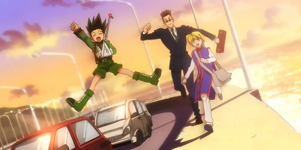 Gon Leorio Kurapika Running to Airport